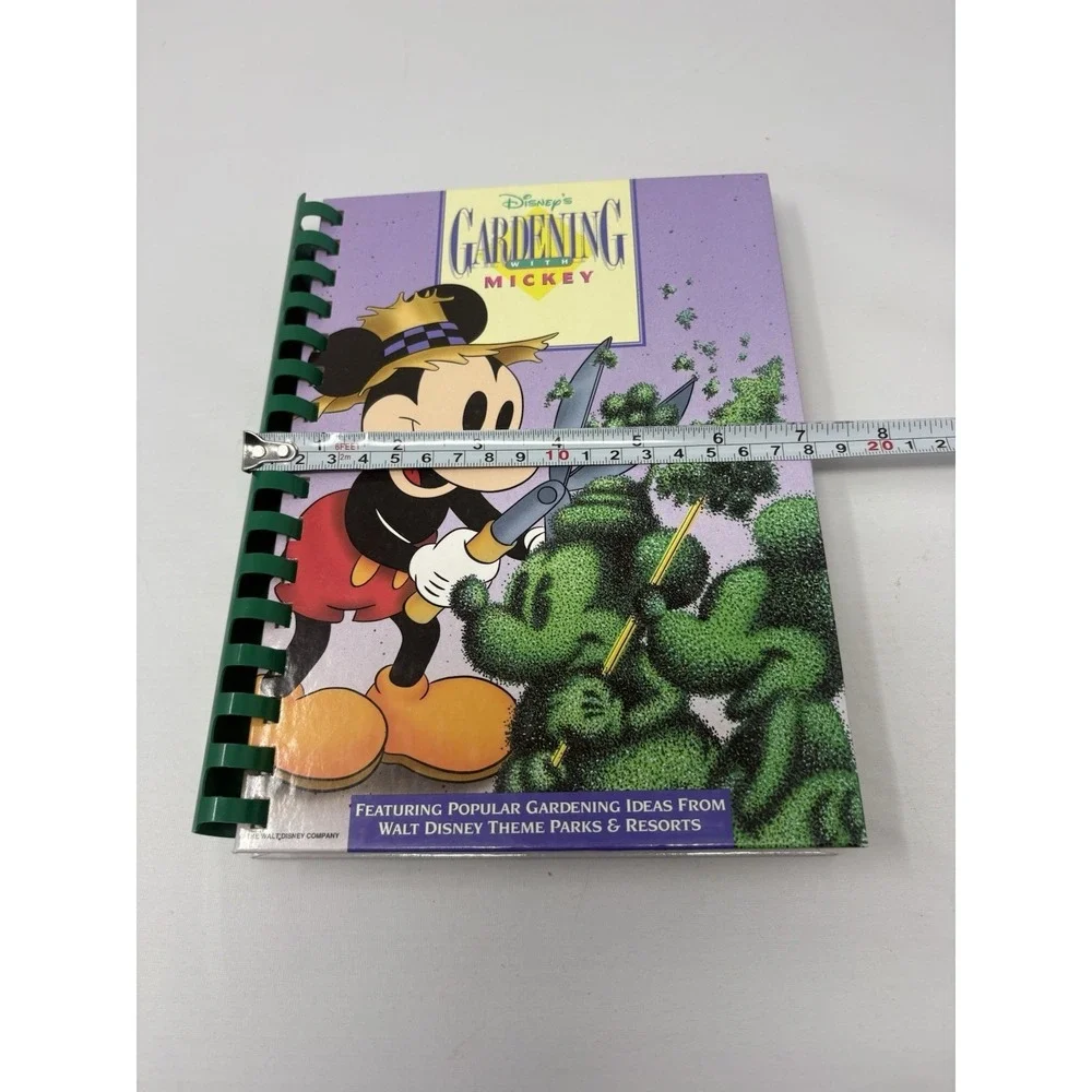 Vintage 90s Disney's Gardening MICKEY Mouse 1st Edition Hardcover Spiral Binding
